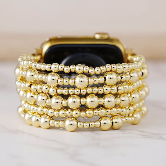 Luxury Gold Beads Elastic Apple Watch Band