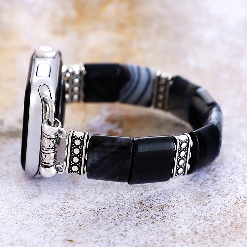 Black Onyx Stretch Apple Watch Strap