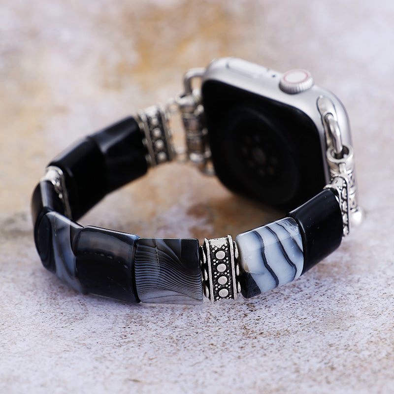Black Onyx Stretch Apple Watch Strap