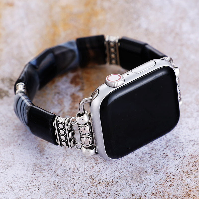 Black Onyx Stretch Apple Watch Strap