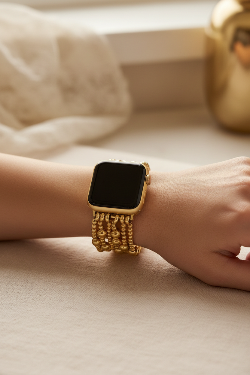 Gold Beaded Apple Watch Band - Lifestyle Wear