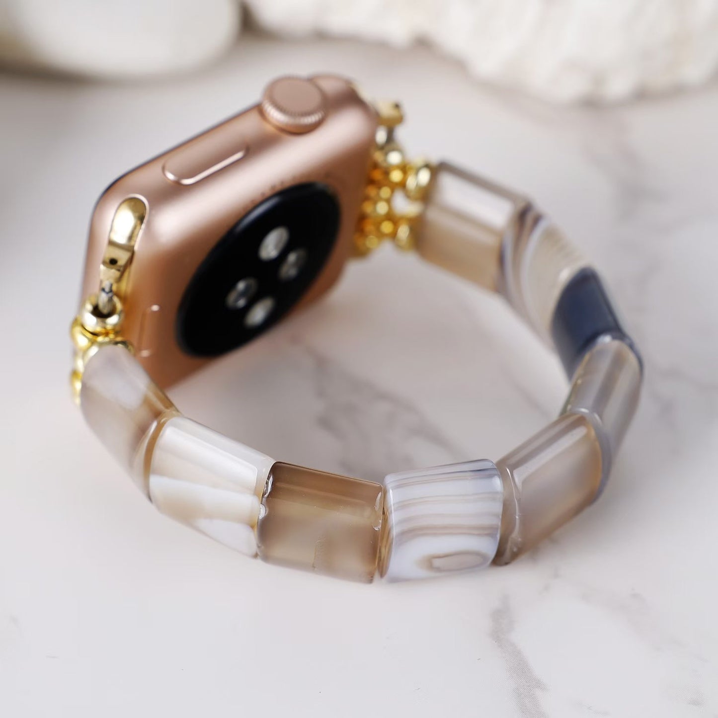 Natural Energy Agate Stretch Apple Watch Strap