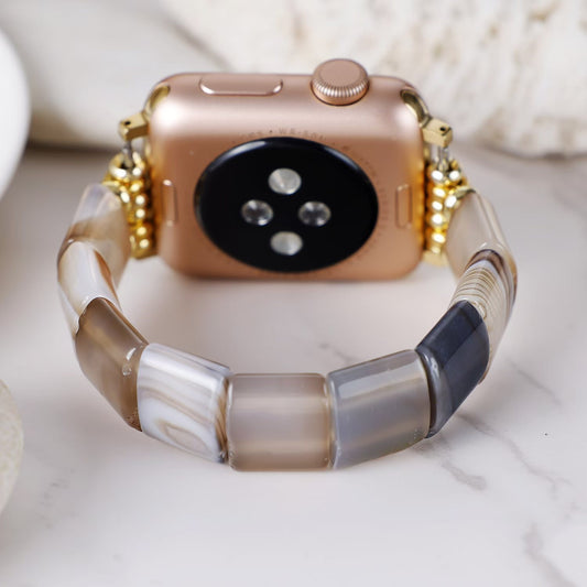 Natural Energy Agate Stretch Apple Watch Strap