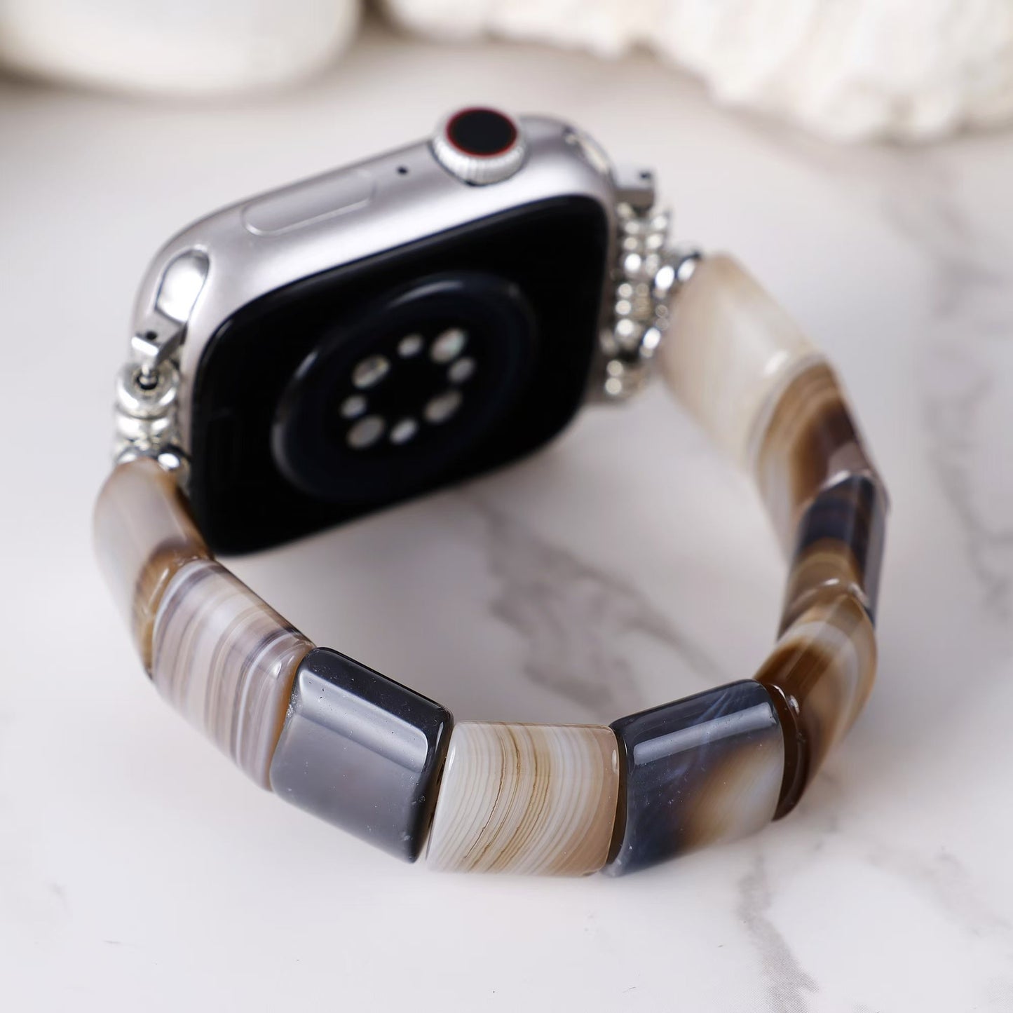 Natural Energy Agate Stretch Apple Watch Strap