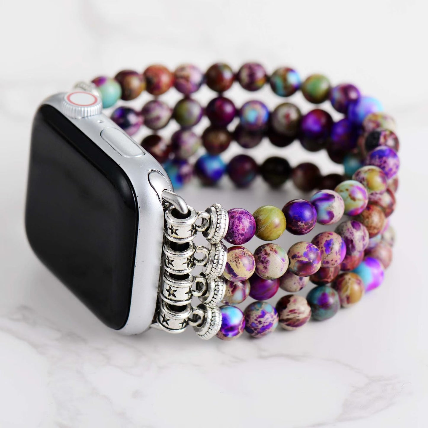 Multi Wraps Beaded Elastic Apple Watch Band