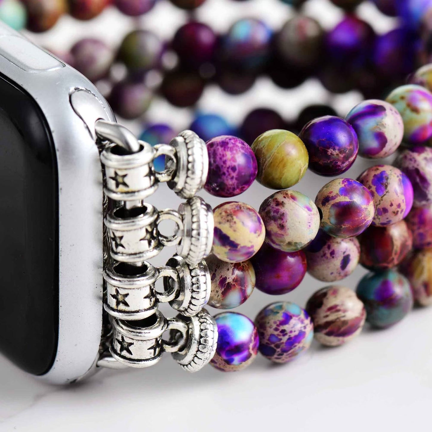 Multi Wraps Beaded Elastic Apple Watch Band