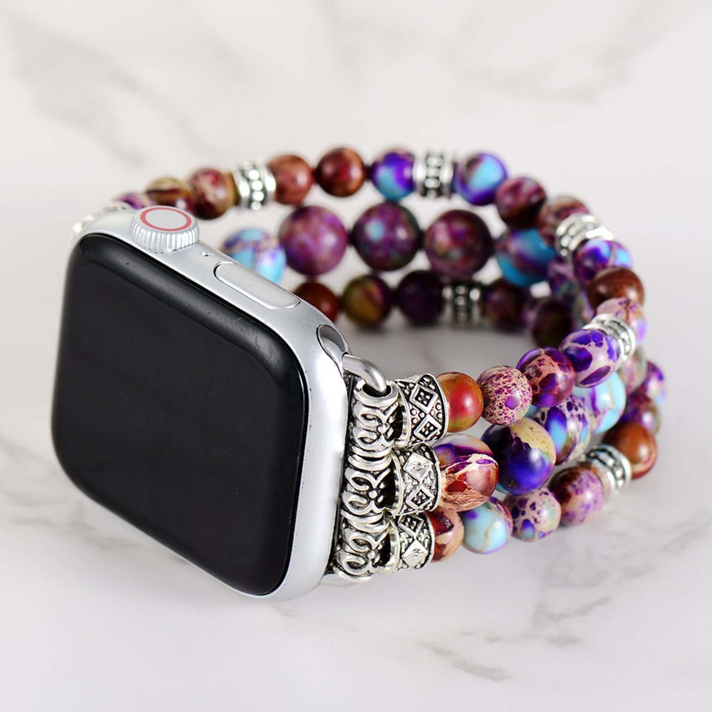Handmade Emperor Jasper Stretch Apple Watch Strap