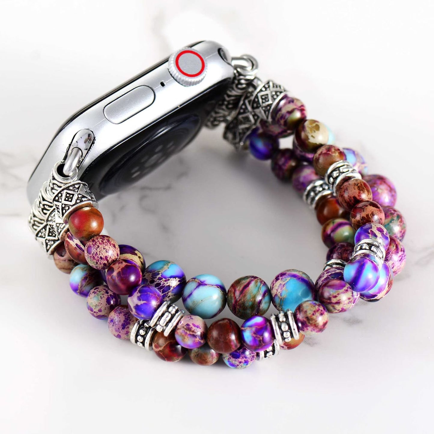Handmade Emperor Jasper Stretch Apple Watch Strap